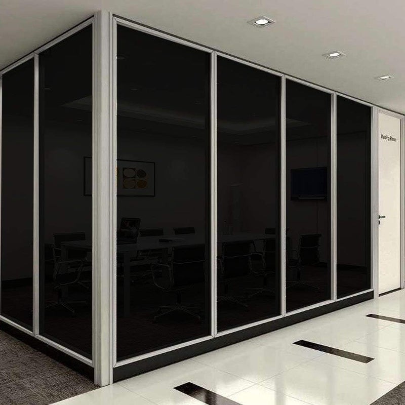 SUMAGITIN Transparent Decorative Window Film Anti UV Colorful Adhesive Vinyl Heat Insulation Solar Window Tinting Sheets Glass Film for Christmas Home Decoration, 17.7Inch x 78.7Inch, Black - Image 2