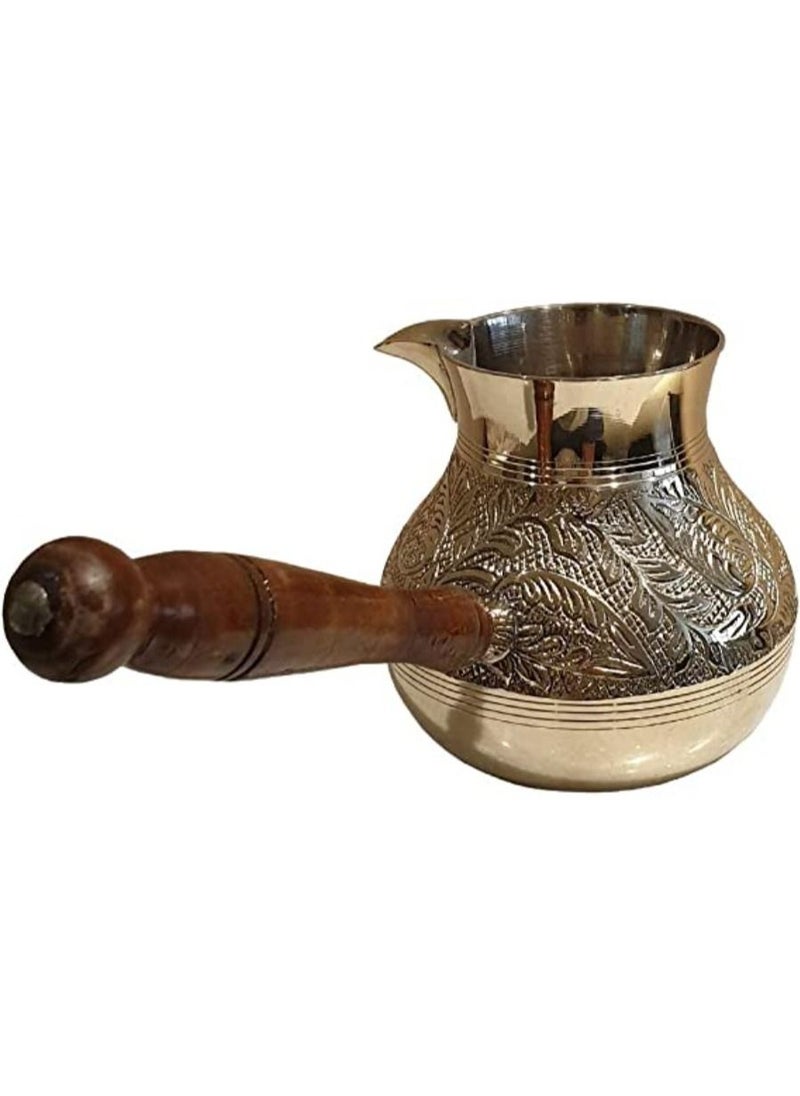 QUESERA METAL BRASS TURKISH KETTLE FOR MAKING TEA,COFFEE,CAN BE USED ON GAS,TURKISH COFFEE POT Jug  - Image 1