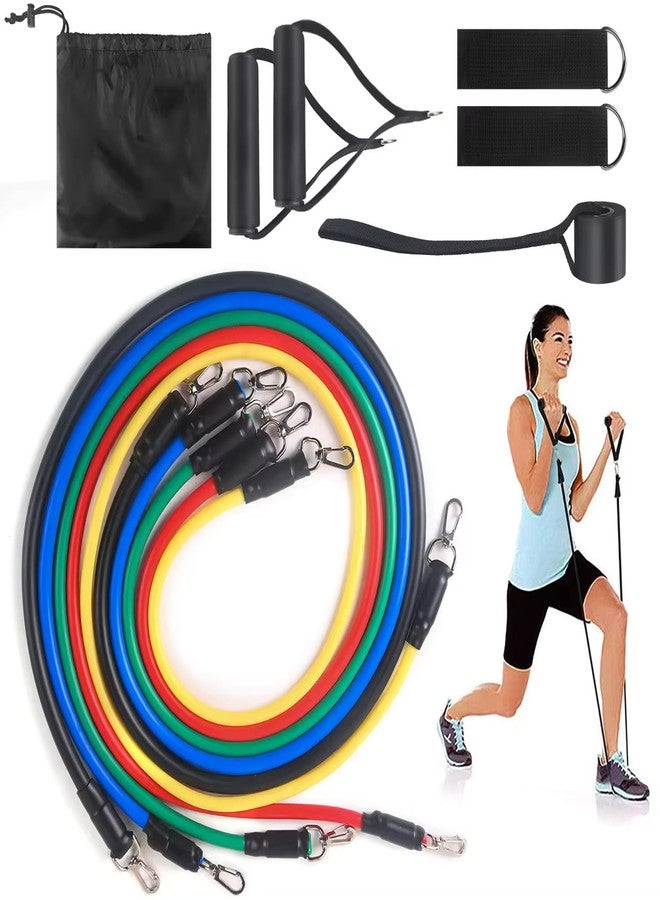 ERHETUS 11-Piece Resistance Band for Full Body Exercise & Stretching | Home Gym Training Kit for Women Workout | Rubber Fitness Bands for Men with Toning Tubes, Door Anchor, Handles, Straps, Carry Bag - Image 1