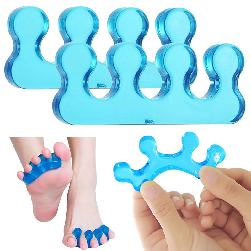 BowieMall Toe Separators Pedicure,Pedicure Toe Separators, Repeatable Washable Toenail Dividers,Toe Separators for Nail Polish Application. (Blue, 2Pcs) - Image 3