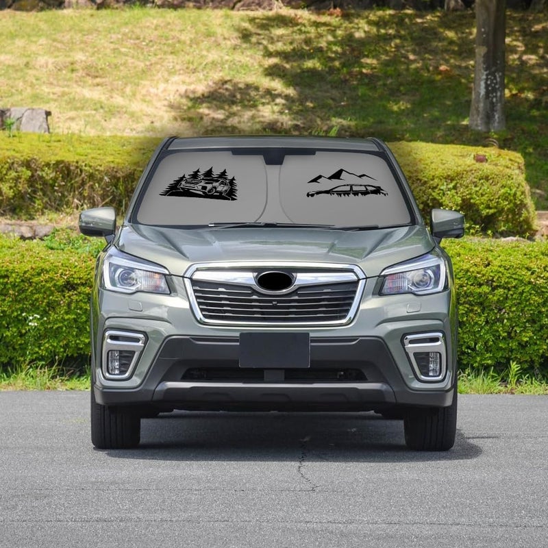 uunonaha غطاء واقي للزجاج ��لأمامي متوافق مع سيارات Subaru Forester، يحجب أشعة الشمس ويحمي العينين، قابل للطي (لطراز Forester) - Image 5