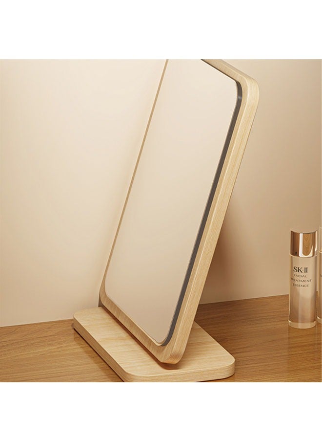 90° Rotating Desktop Makeup Mirror Portable Dressing Mirror Wooden Frame Decorative Mirror Single-Sided HD For Makeup Artists, Home Offices 21x16cm  - Image 5