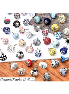 Indian-Shelf IndianShelf Vocal for Local Handcrafted 6 Pieces Ceramic Round Turquoise Dot Cupboard Knobs Kitchen Pulls Online15 Inches  - Image 3