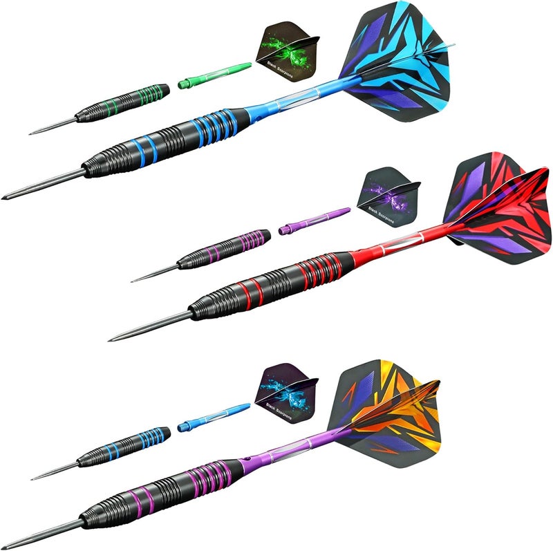 Wsdart ADKX Steel Tip Darts 12 Pack Set with Nonslip Iron Barrel Aluminum Dart Shafts and Flights + Darts Sharpener + an Gift Box - Image 3
