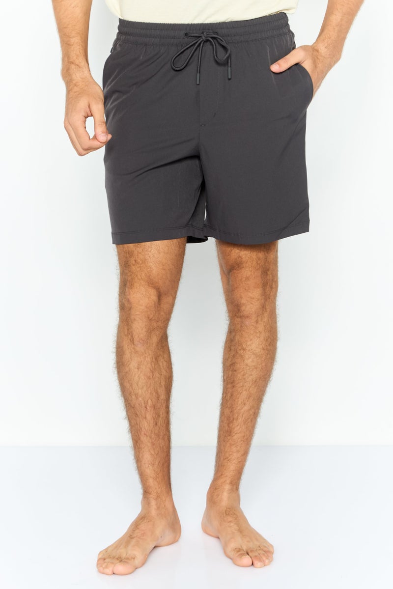DKNY Men Brand Logo Board Shorts, Charcoal  - Image 1