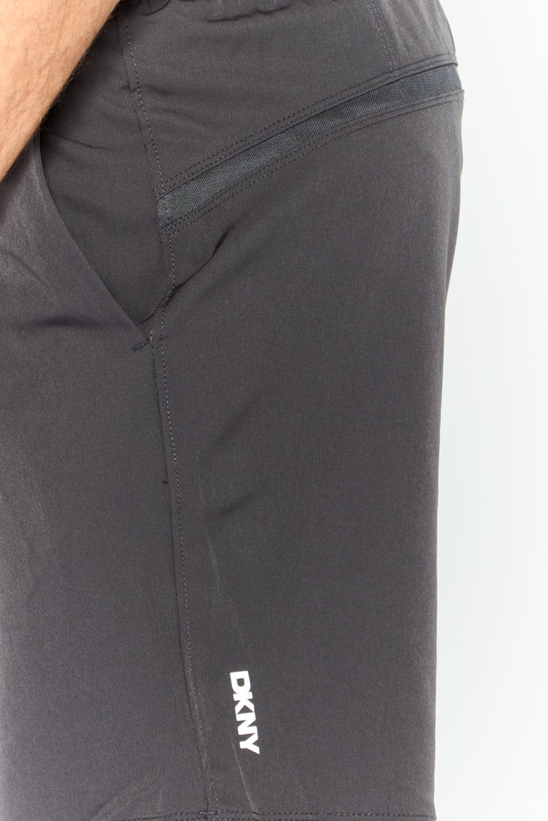 DKNY Men Brand Logo Board Shorts, Charcoal  - Image 3
