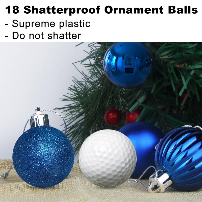 GameXcel Royal Blue 1.6"" Small Christmas Balls Christmas Tree Decoration Ornaments Shatterproof Hanging Balls for Birthday Halloween Holiday Wedding Decorations Set of 18pcs - Image 3