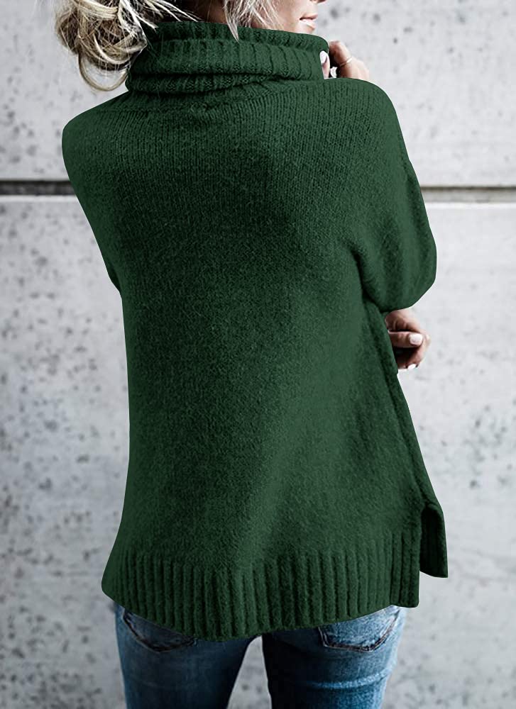 FISACE Womens Oversized Turtleneck Pullover Sweater Cable Knit Long Sleeve Sweater Tops - Image 4