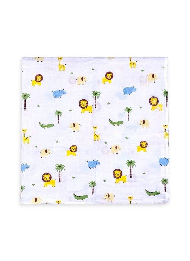 MOM'S HOME Organic Cotton Baby Muslin Swaddle012 Monthspack Of 3 (Rabbit Jungle Pineapple) Lightweight (Multicolor)  - Image 5