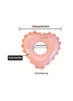 Goolsky 1Pc Heart-shaped Swimming Ring For Children, Thick PVC Material Swimming Ring, Summer Beach Swimming Ring Float  - Image 2
