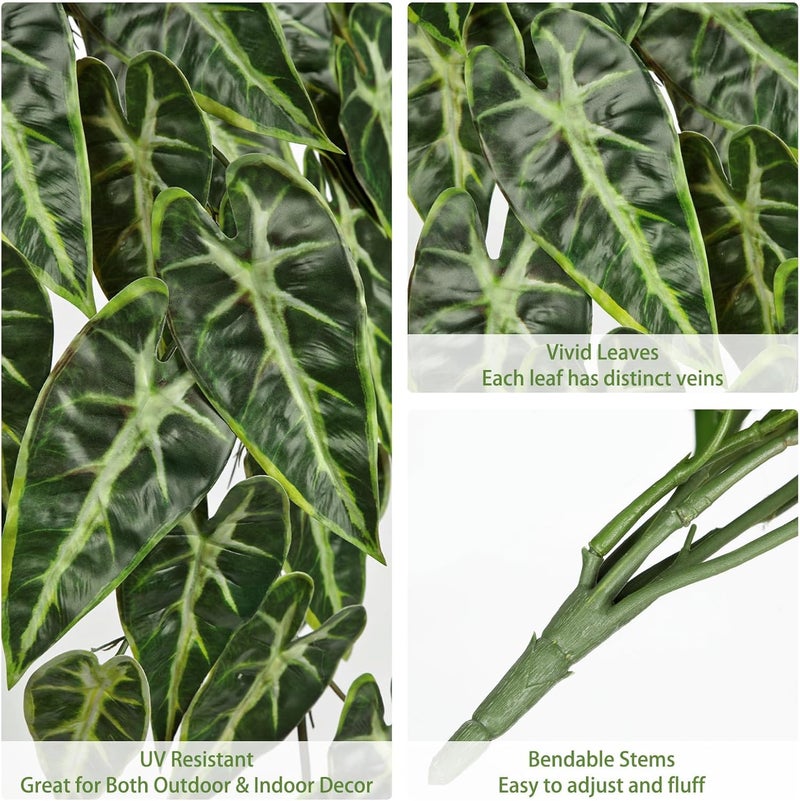 Villa Como 2 Packs UV Resistant Artificial Hanging Plants Outdoors & Indoors, 33" Large Fake Pothos Ivy Vines Plants Faux Monstera Hanging Greenery for Planter, Shelf, Window Box, Porch, Patio, Garden Decor - Image 2