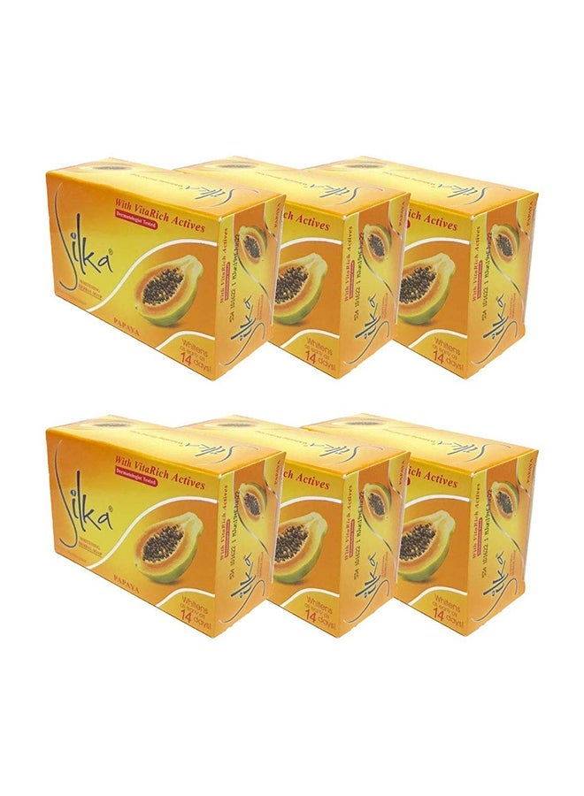 6-Piece Papaya and Herbal Bath Soap Set 135g