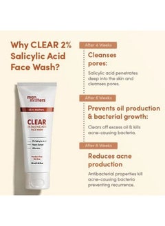 Man Matters Clear 2% Salicylic Acid Face Wash For Men ; Helps To Reduce Acne Dark Spots & Oil Production ; Formulated With Salicylic Acid Neem Extract And Menthol ; 100Ml  - Image 3