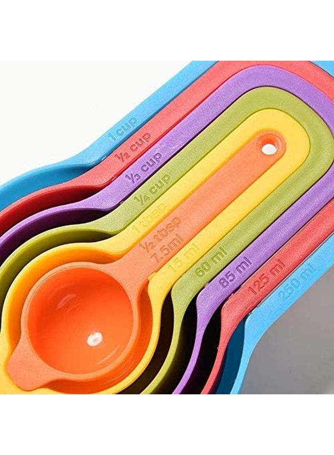شواي طقم أكواب قياس درجة الطعام ومجموعة ملاعق للخبز والطهي مكون من 6 قطع متعدد الألوان - Image 2