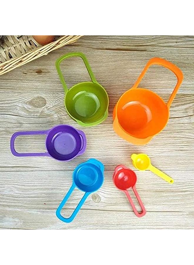 شواي طقم أكواب قياس درجة الطعام ومجموعة ملاعق للخبز والطهي مكون من 6 قطع متعدد الألوان - Image 4