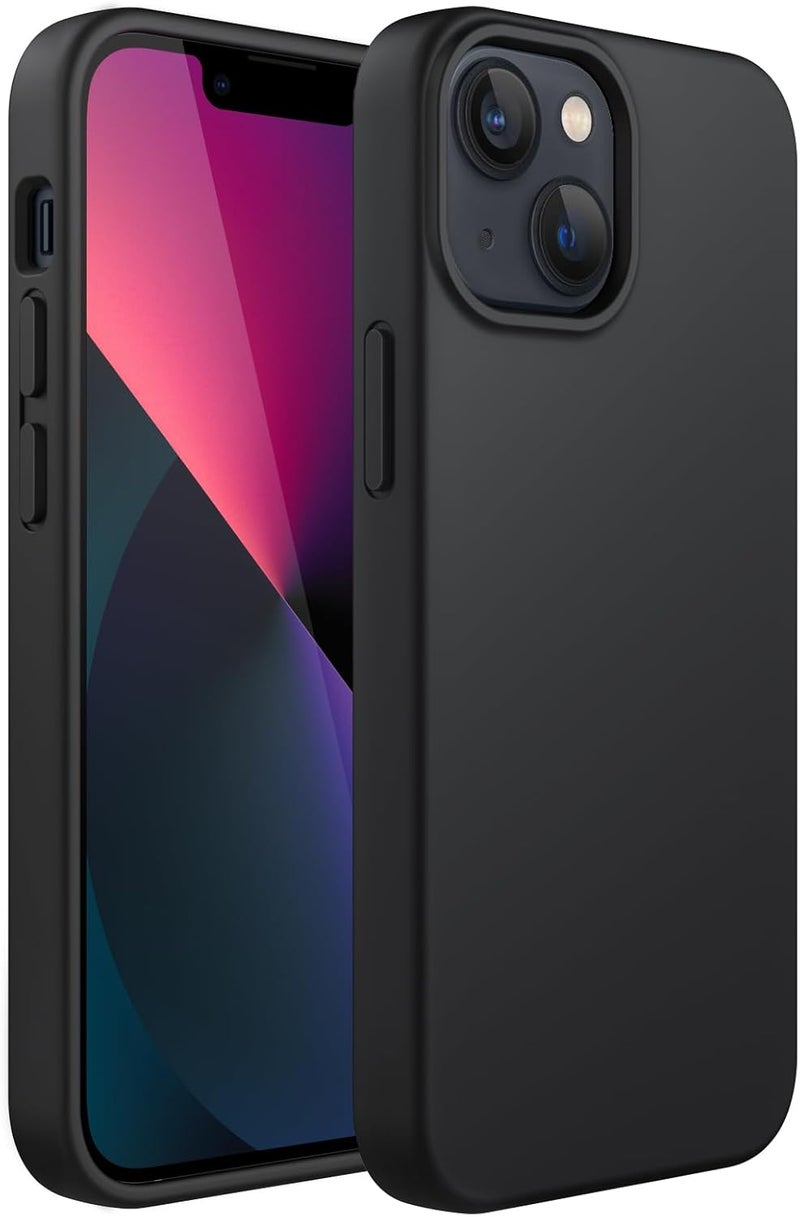 Jetech Silicone Case For Iphone 13 6.1-Inch, Silky-Soft Touch Full-Body Protective Phone Case, Shockproof Cover With Microfiber Lining Black - Image 1