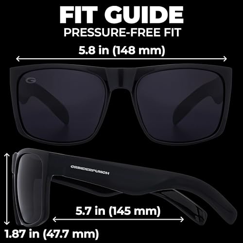 grinderPUNCH XL Polarized Men's Oversized Sunglasses, Big Heads Wide Face Large Head Fit Sunglasses Sports Driving Fishing Extra Wide Blue Mirrored Lens - Image 5