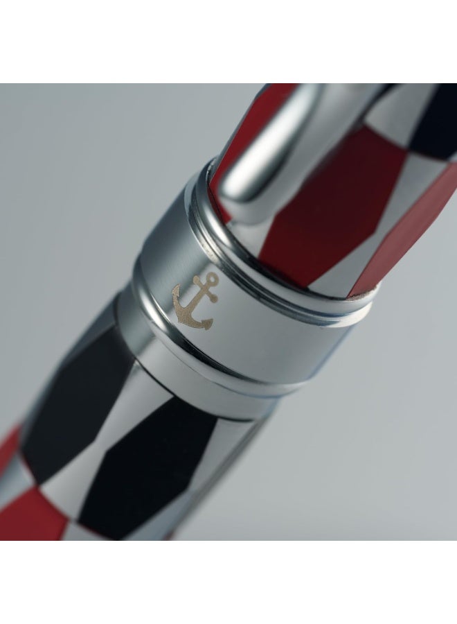 أنكورا قلم ANCORA 1919 Masquerade إصدار محدود من 88 قطعة قلم رولربول فاخر بغطاء مطلي بالمينا (أحمر) - Image 3