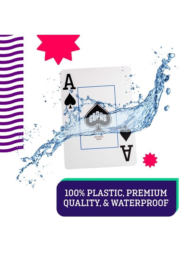 Copag 1546 Design 100% Plastic Playing Cards, Bridge Size (Narrow) Red/Black Double Deck Set (Jumbo Index) - Image 4