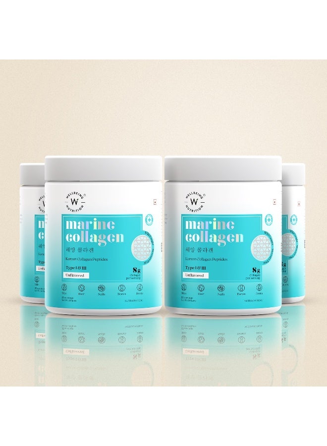 WELLBEING NUTRITION Pure Korean Marine Collagen Peptides Supplement for Skin, Hair, Nails. Bone & Joint | Clinically Proven | High Absorption 8 gms Collagen | Unflavored, 200 gms - Image 3