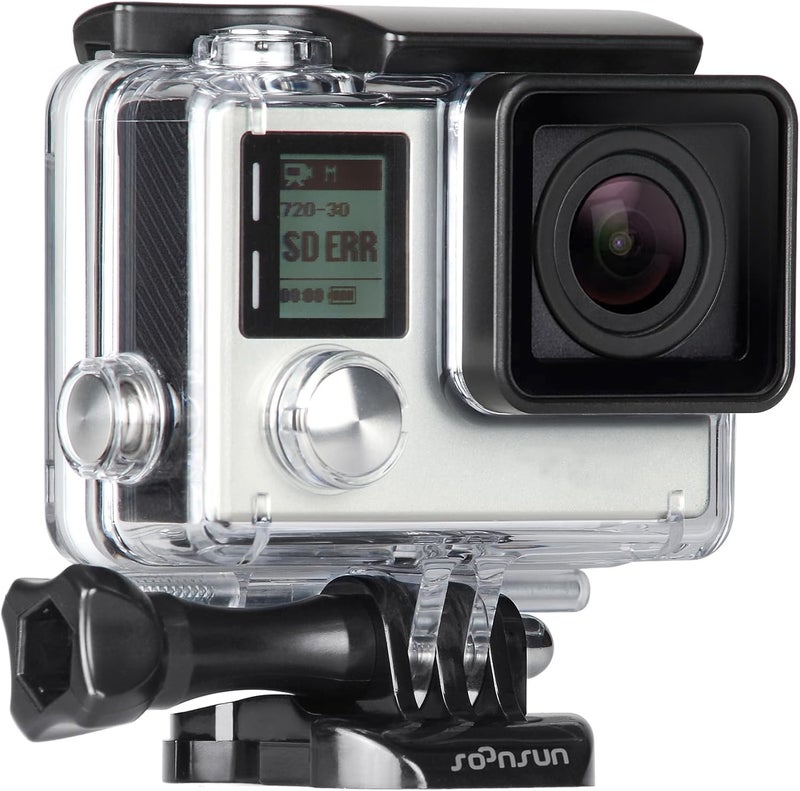 SOONSUN Standard Protective Waterproof Dive Housing Case for GoPro Hero 3/3+/4 Black Silver Camera - 40 Meters (131 Feet) Underwater Photography - Image 1