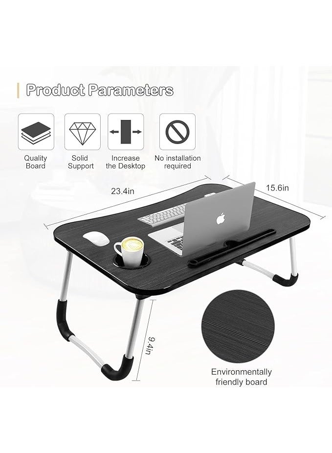 MODERN HOME Portable Folding Laptop Table With iPad And Cup Holder Multicolour - Image 3
