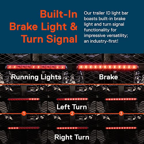 ONLINE LED STORE True Mods 16 Inch 12 Red LED Trailer Light Bar Strip [Brake + Sequential Turn Signal][DOT FMVSS 108 SAE S2I6U2PS] IP67 Submersible Rear Running Center Marker ID Tail Lightbar 80" Marine Boat Trailer - Image 5