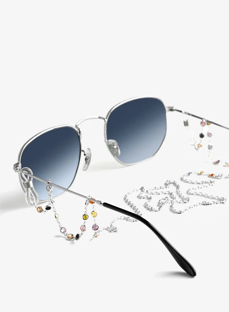 Minza  Minza “Iris” Women’s Eyewear Chain, Sterling10g Silver & Multicolored Crystals, Handmade Glasses Chain for Sunglasses & Eyeglasses, Rainbow-Inspired Feminine Eyewear Accessory. for Women | Best Price UAE