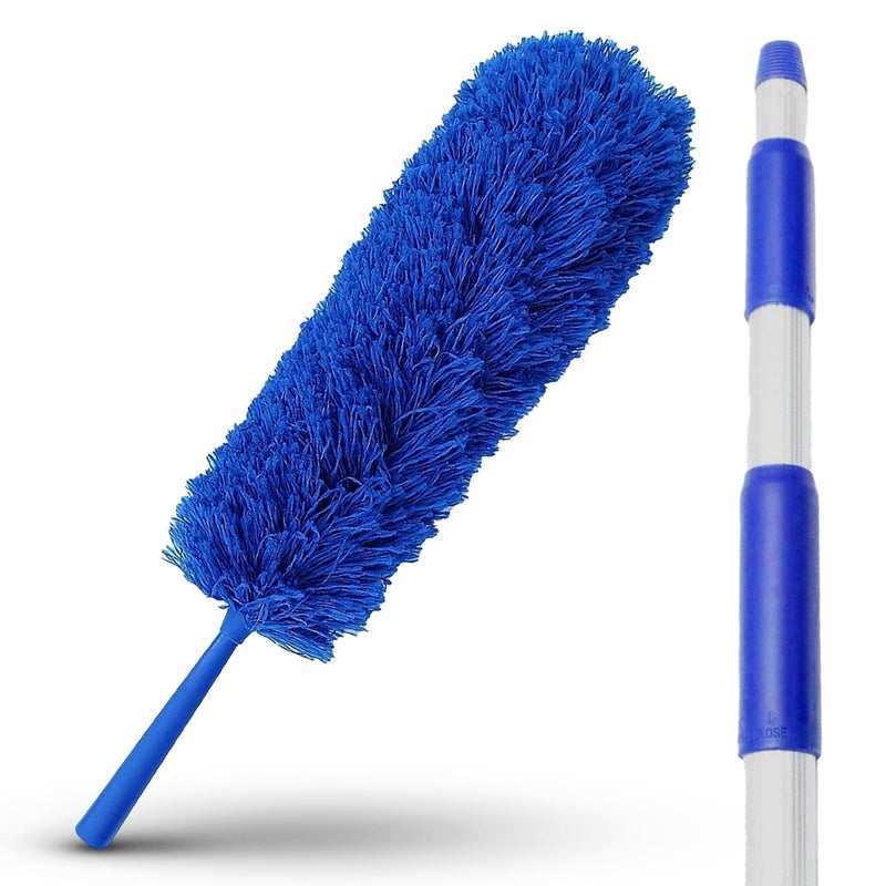 U.S. DUSTER COMPANY DUST FREE SOLUTIONS Extendable Microfiber Duster Extension Rod | Ceiling Fan Duster 20 Foot Reach | Cobweb 3-Stage Aluminum Telescoping Pole | Lightweight Webster Telescoping Cleaning Tool | U.S. Duster Co. - Image 1