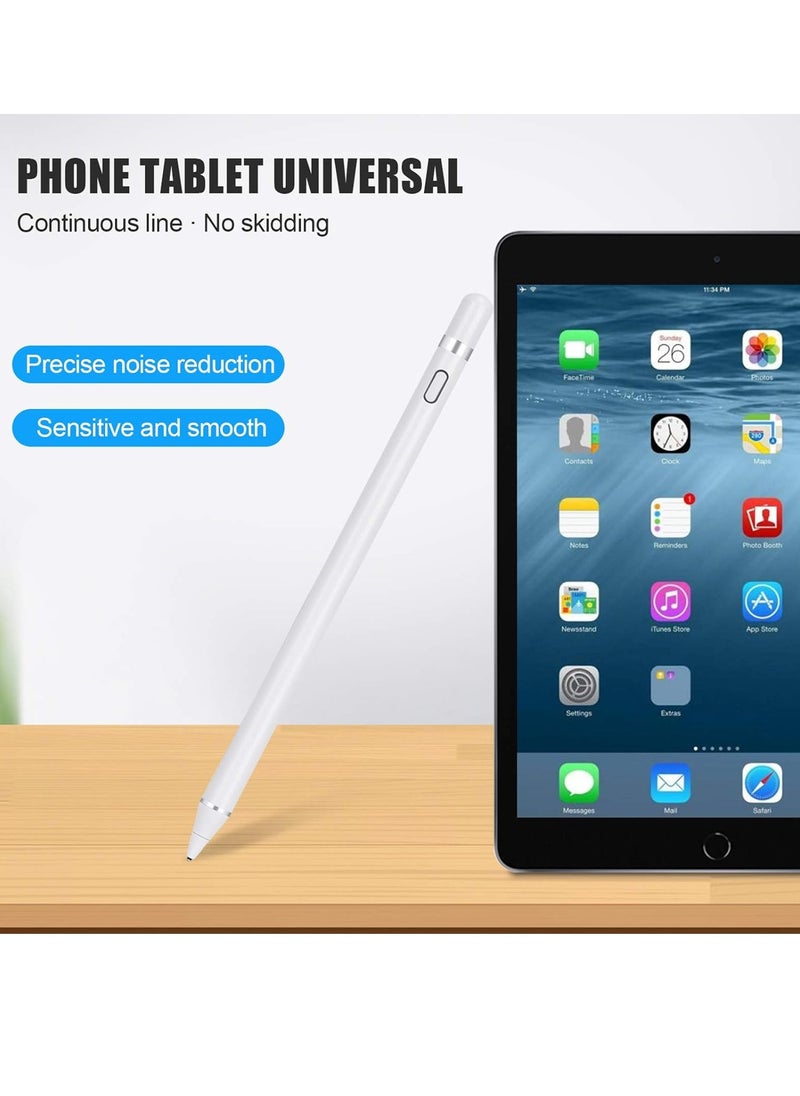 MIGOFAST - Active Stylus Pen White fine Tip for iPad Apple iPhone Samsung Tablets on iOS and Android Capacitive Touchscreen Take-Note HandWritten Draw no lags Skipping Rechargeable - Image 1