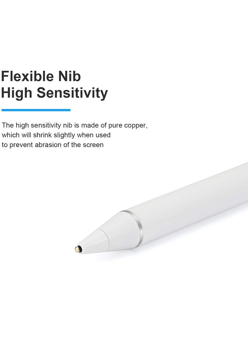 MIGOFAST - Active Stylus Pen White fine Tip for iPad Apple iPhone Samsung Tablets on iOS and Android Capacitive Touchscreen Take-Note HandWritten Draw no lags Skipping Rechargeable - Image 1