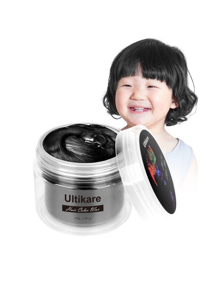 Ultikare Temporary Hair Color For Kids Black Ultikare Hair Dye Natural Styling Wax Color Instant Mud Cream Gel 3.4 Fl Oz Girl Gifts Party Cosplay Diy Children'S Day  - Image 1