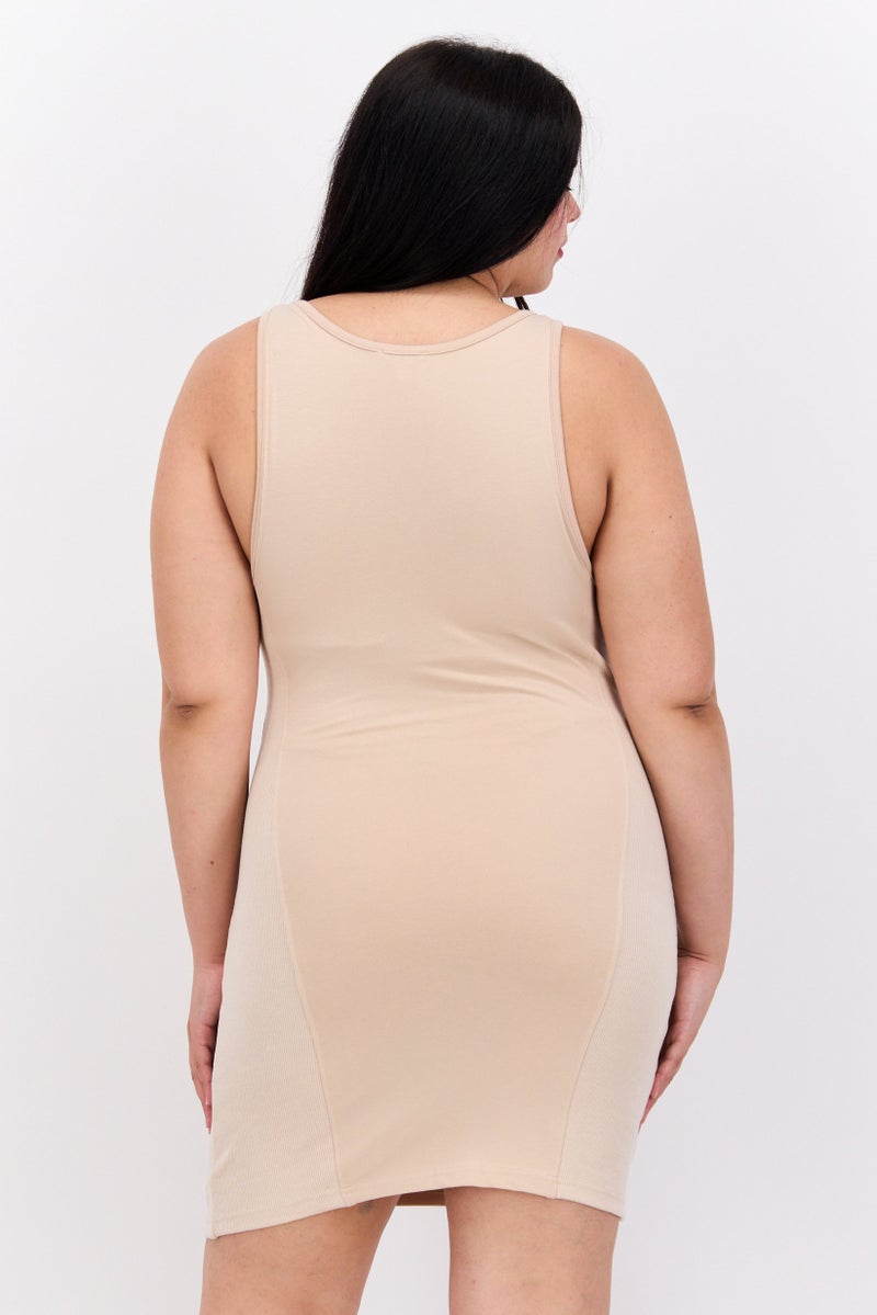 PUBLIC DESIRE Women Embroidered  Mini Dress, Beige - Image 3