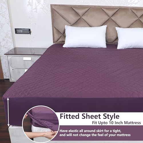 AVI Ultra Soft Waterproof Quilted Fitted Mattress Protector Queen Size Breathable Hypoallergenic Noiseless Bed Protector Mattresses Cover (Queen 60x78 inch | 5x6.5 ft, Wine) - Image 2