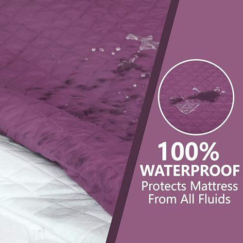 AVI Ultra Soft Waterproof Quilted Fitted Mattress Protector Queen Size Breathable Hypoallergenic Noiseless Bed Protector Mattresses Cover (Queen 60x78 inch | 5x6.5 ft, Wine) - Image 5