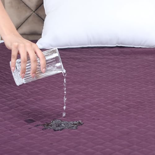 AVI Ultra Soft Waterproof Quilted Fitted Mattress Protector Queen Size Breathable Hypoallergenic Noiseless Bed Protector Mattresses Cover (Queen 60x78 inch | 5x6.5 ft, Wine) - Image 4