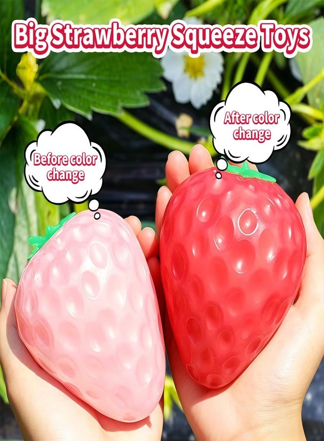 QETRABONE Big Strawberry Squeeze Toy, Cute Fidget Toys Adults, Stress Relief Toys Squeeze Toys for Autism, Birthday, Party Favors - Image 2