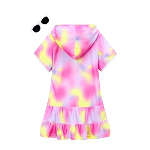 LUCKYGAL Kids Beach Coverup Girls Swimsuit Coverup Zip-Up Beach Tie Dye Bathing Suit,4t 5t - Image 2