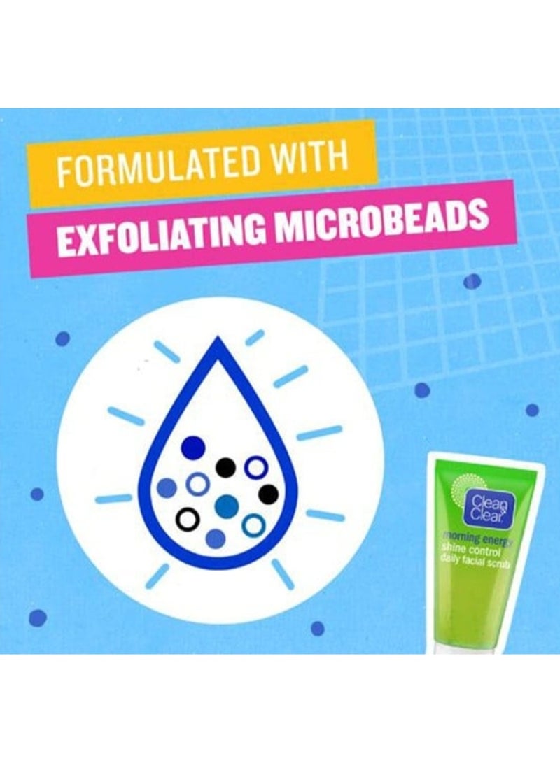 Clean & Clear Morning Energy Shine Control Daily Facial Scrub, 150ml - Image 2