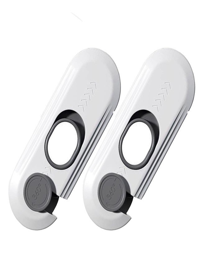 KIPSOME® 2 Pack Child Proof Refrigerator Lock, Kids & Baby Safety Fridge Door Latch with 3M Adhesive, No Tools Needed Toddler Childproof Lock for Applience, Oven, Fridge, Cabinet, White, 10.2x3.8cm - Image 1