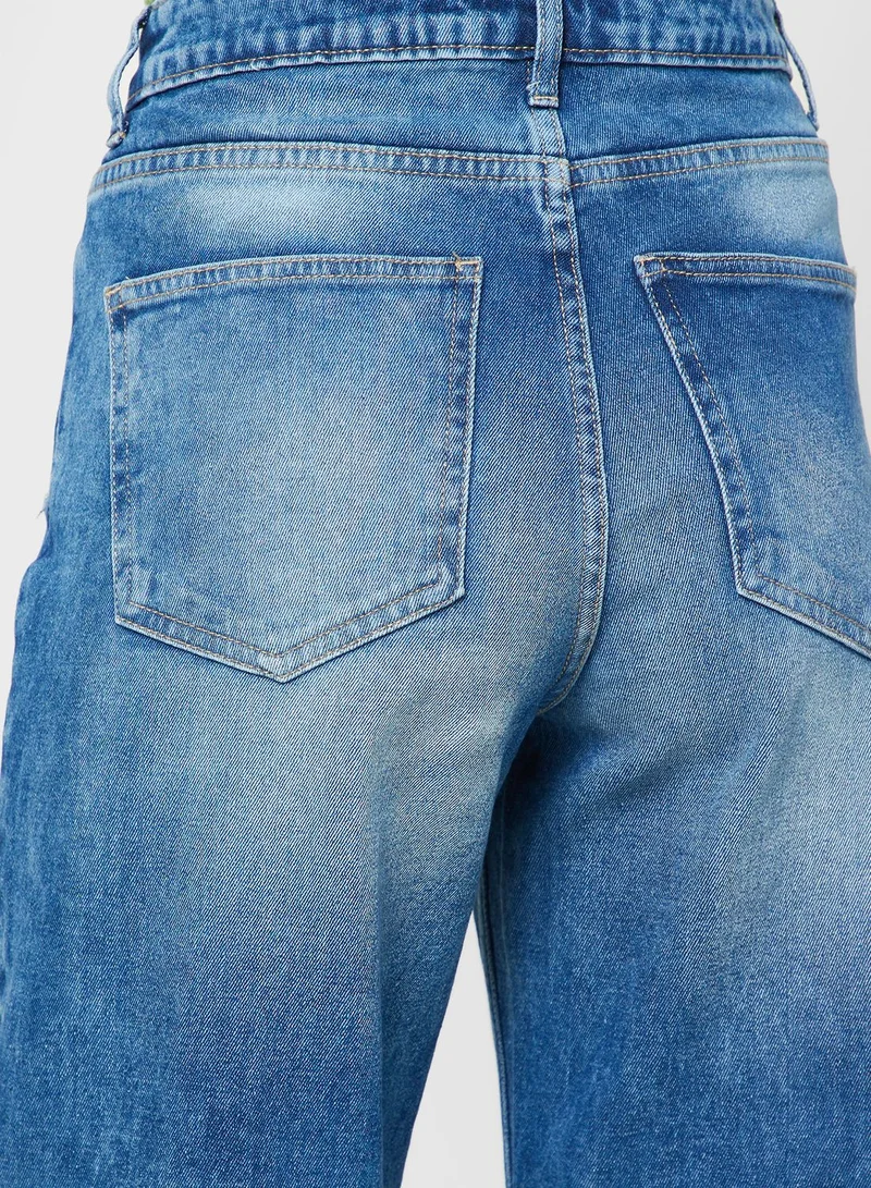 Ginger Wide Leg Ripped Jeans