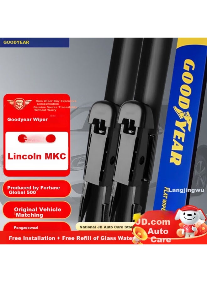 Goodyear Lincoln Mkc Windshield Wiper Blades, Original Car Accessories, Front Wiper Strips, 26/16 Inches, 1 Pair - Image 1