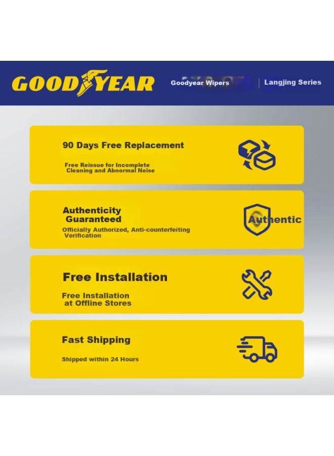 Goodyear Lincoln Mkc Windshield Wiper Blades, Original Car Accessories, Front Wiper Strips, 26/16 Inches, 1 Pair - Image 3
