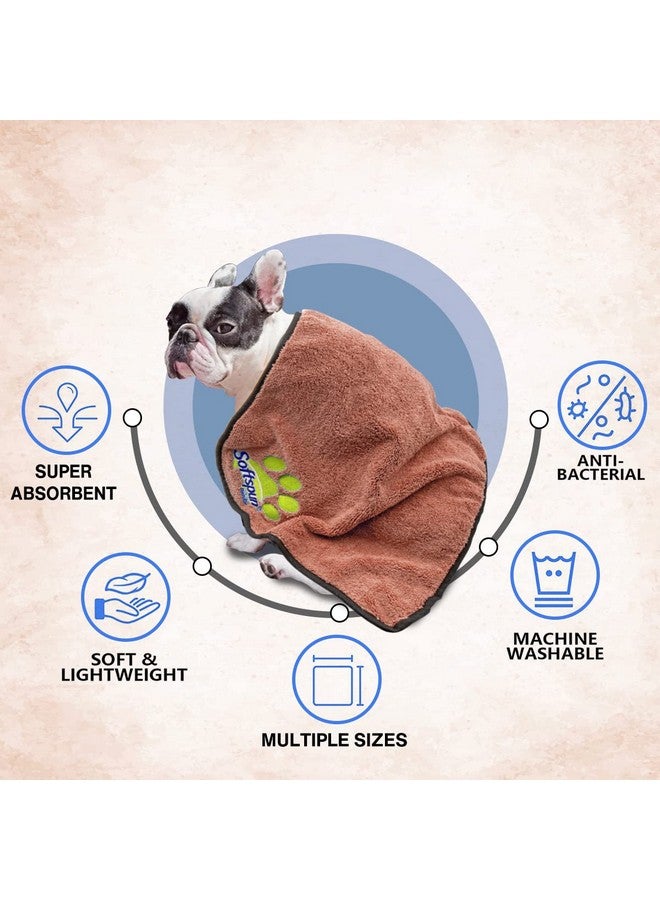 SOFTSPUN Microfiber Pet Towel 70x140 cms 1pcs 380gsm Brown! Ultra-Soft, Ultra-Absorbent for Drying Medium & Large Dogs & Cats of All Breeds Quickly. - Image 4