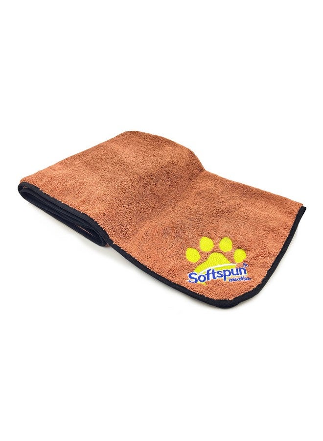 SOFTSPUN Microfiber Pet Towel 70x140 cms 1pcs 380gsm Brown! Ultra-Soft, Ultra-Absorbent for Drying Medium & Large Dogs & Cats of All Breeds Quickly. - Image 1