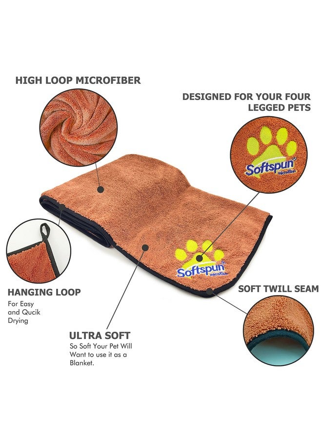 SOFTSPUN Microfiber Pet Towel 70x140 cms 1pcs 380gsm Brown! Ultra-Soft, Ultra-Absorbent for Drying Medium & Large Dogs & Cats of All Breeds Quickly. - Image 3