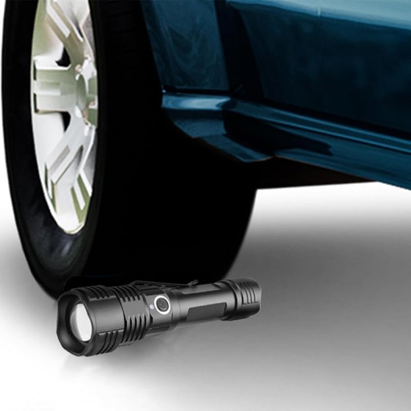 DOITOOL Rechargeable LED Flashlight Adjustable Modes Compact Outdoor Use Black - Image 4