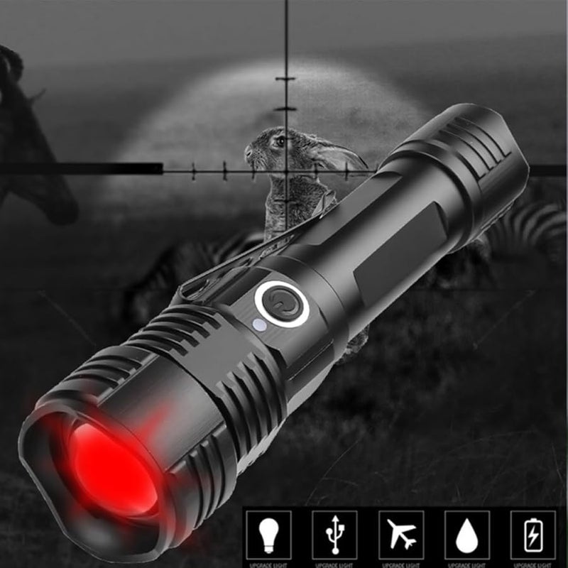 DOITOOL Rechargeable LED Flashlight Adjustable Modes Compact Outdoor Use Black - Image 5