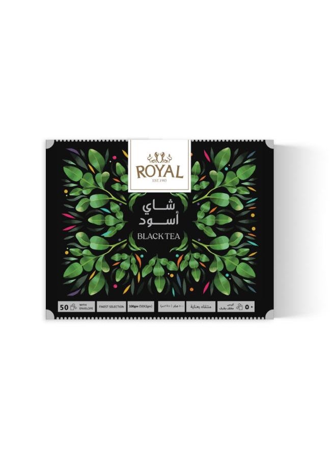 Royal Enveloped Black Tea Bags - 50 Pcs- 100 Gram 