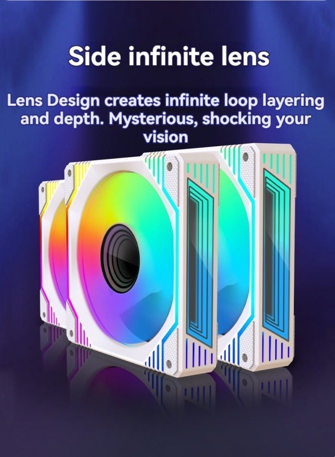 M MIAOYAN "New product can be spliced computer fan 12cm chassis fan ARGB divine light synchronized forward rotating mirror fan Brain case cooling air cooler" - Image 3